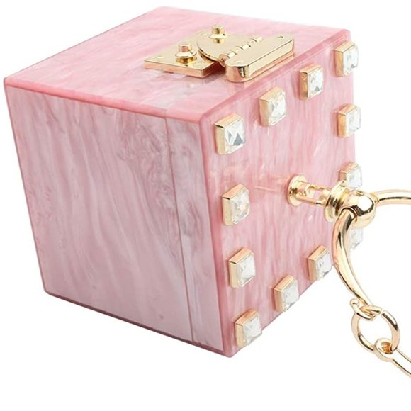 Square acrylic bag metal hand-held banquet bag main image 4